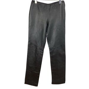 DANIER STRAIGHT BLACK LEATHER MOTO PANTS 4